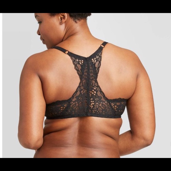Target Black Plunge Racerback Lace Push Up Bra - Picture 2 of 2